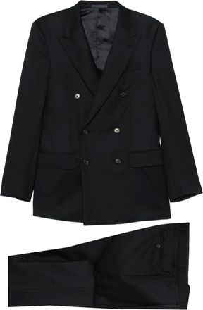 Caruso double-breasted suit - Black