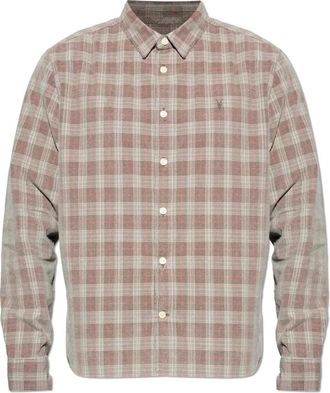 AllSaints Heren, Overhemden, Grijs, Maat: XL Katoen