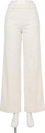 Spanx Seamed Front Wide Leg Jean In Ecru