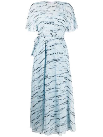 Red Valentino Midi-jurk met print - Blauw