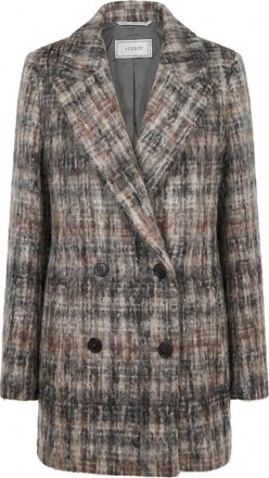 PESERICO Double-Breasted Coat In Mohair Wool Blend
