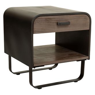 Wanderlust Deco Wanderlust Deco - Mesita De Madera Y Metal Negro 50x52x56h Cm