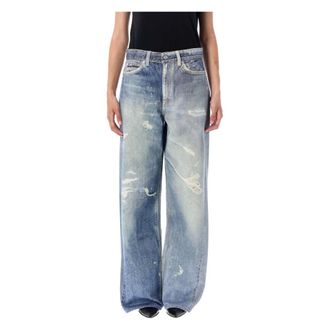 Our Legacy Wide Jeans, female, Blue, XS, Digital Denim Print Jeans Aw25