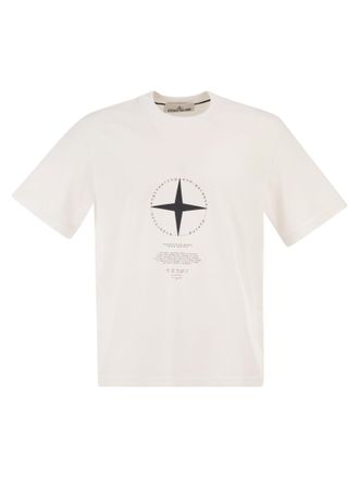 Stone Island regular fit T-shirt met Light Compass-print