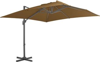 vidaXL Vidaxl - Sombrilla Jard&iacute;n Voladiza Con Palo De Aluminio Taupe 300x300 Cm