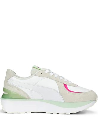 Puma Cruise Rider Nu Brighter Days White/Pink/Green sneakers - women - Fabric/Suede/Rubber/Fabric - 8