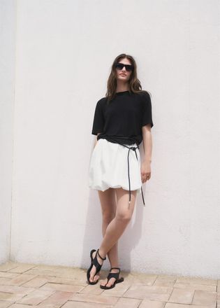 Mango Pullover maglia sottile maniche corte nero - Donna - XS - MANGO