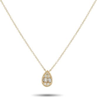 Luxury Bazaar 14K Yellow Gold 0.20ct Diamond Necklace PN16831