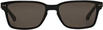Brooks Brothers 52mm Rectangular Sunglasses in Black/Grey at Nordstrom