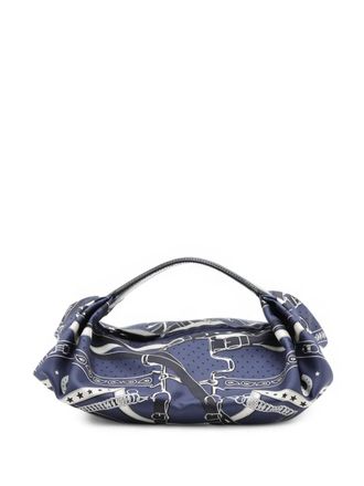 Herm&egrave;s 2023 Silk La Promenade du Matin Bandana Balusoie Bag handbag - women - Silk/Calf Leather/Leather - One Size - Blue