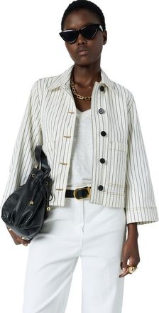 Gerard Darel Tamea Relaxed Tailored Box Fit Jacket in Ecru at Nordstrom, Size X-Large