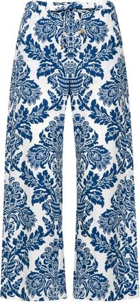 Max Mara Cropped Wide Broeken - Dames - Wijde Broeken - Blauw - XS - Katoen - Broeken