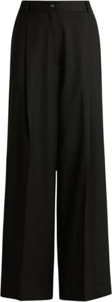 Kiton Pure wollen broek - Dames - Wijde Broeken - Zwart - S - Wol - Broeken