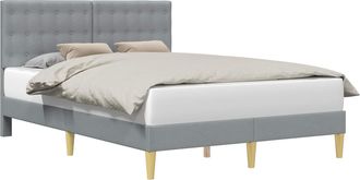vidaXL Estructura De Cama Con Cabecera Gris Claro 120 X 190 Cm Tela Vidaxl