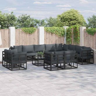 vidaXL Conjunto De Sof&aacute; De Jard&iacute;n Con Coj&iacute;n 12 Pcs