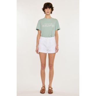 Kancan Clara High Rise Mom Shorts in White at Nordstrom, Size 26
