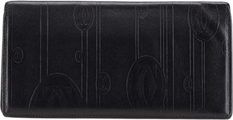 Cartier Black Leather Long Bill Wallet (Bi-Fold) (Pre-Owned)