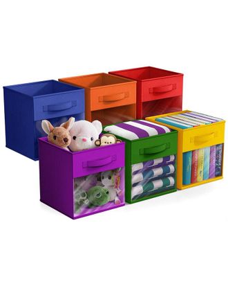 Sorbus 11In 6 Pack Collapsible Fabric Storage Bins