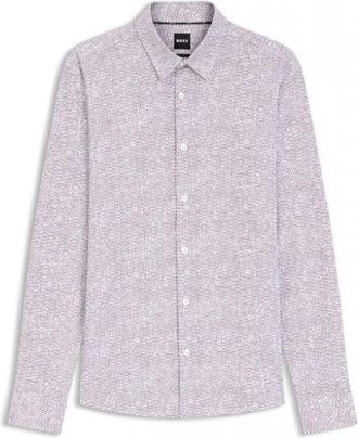HUGO BOSS Roan Kent Shirt - Heren - Zakelijke Overhemden - Beige - L - Overhemden