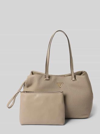 Guess Handtasche mit Label-Applikation Modell PHAEDRA in Taupe, Gr&ouml;&szlig;e 1