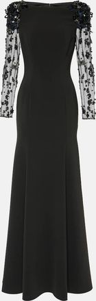 Jenny Packham Adella embellished crepe gown