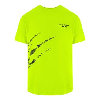 Plein Sport Korte Mouw Scratch Logo T-shirt in Geel