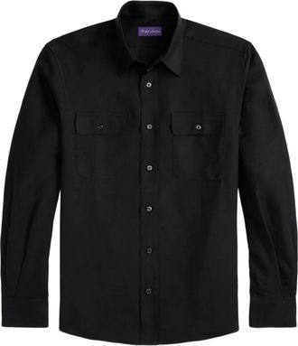 Ralph Lauren Purple Label double-pocket long-sleeve shirt - Black