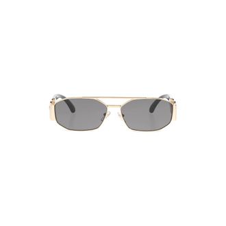Versace Geometrische rechthoekige zonnebril - Heren - Accessoires - Grijs - Maat: 58 MM Synthetisch
