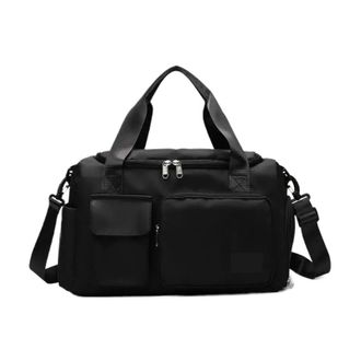 Generic Travel Bag Large Capacity Weekender Carry On Duffle Bags with Shoe Compartment Sports Fitness,Compatible For Shoulder(Black)