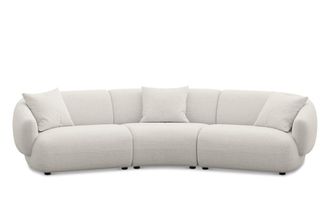 Castlery Auburn Curve Sofa Customized, Performance Classic Twill Cream, Spill Resistant, Modular for Sofas by Castlery