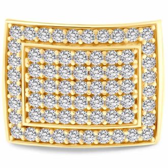 Pompeii3 3Ct Diamond Mens Pave Anniversary Wedding Ring in 10k Yellow Gold