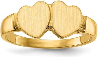 Diamond2Deal 14k Yellow Gold Closed Back Heart Signet Ring