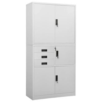 vidaXL Armario De Oficina De Acero Gris Claro 90x40x180 Cm Vidaxl