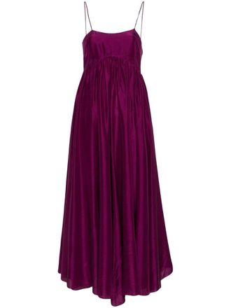 Forte_Forte empire-line silk maxi dress - women - Silk - 0 - Purple