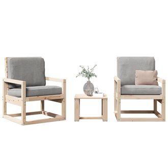vidaXL Juego De Muebles De Jard&iacute;n 3 Piezas Madera Maciza De Pino Vidaxl
