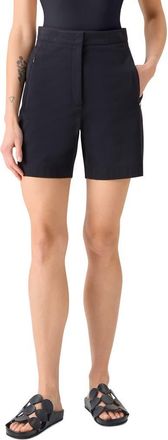 Akris Filia High Waist Cotton Gabardine Shorts in Black at Nordstrom, Size 12