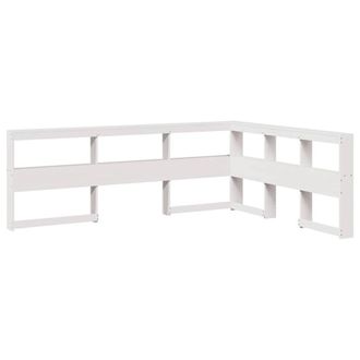 Berkfield Home Bookcase Headboard L-Shaped White 150 cm Solid Wood Pine