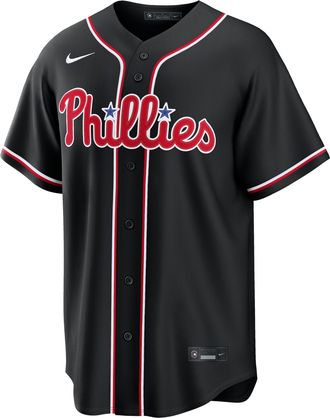 Nike Philadelphia Phillies Nike Mens MLB Replica Fashion Jersey in Black | RP260HM1PP-JJ9