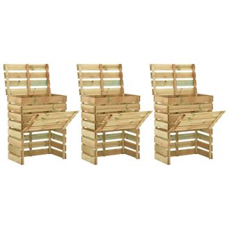 vidaXL Compostador De Jard&iacute;n Laminado 3 Pcs Verde 110 X 58 X 113 Cm Vidaxl