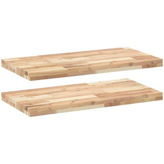 vidaXL Estantes Flotantes 2 Uds Madera Acacia Sin Tratar 80x40x4 Cm Vidaxl