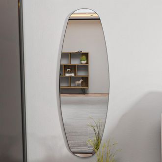 Dmora Espejo Pray, Forma Oval, Para Pared, Estructura Transparente, 40x120h Cm Transparente