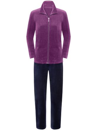 Comtessa Hausanzug COMTESSA, Damen, Gr. 36/38, lila (beere), 80% Baumwolle, 20% Polyester, Homewear-Sets Hausanzug