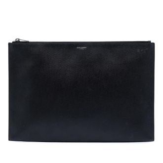Saint Laurent Pre-owned Saint Laurent Grain De Poudre Zip Document Holder Unisex ZZEURM0P36LOFDOK