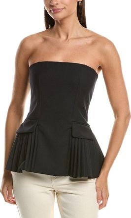 SIMKHAI Simkhai Vita Pleated Wool-Blend Bustier