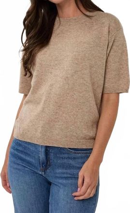 Esqualo Susanne Short Sleeve Sweater In Taupe