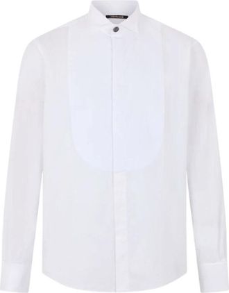 Roberto Cavalli Tuxedo Shirt - Heren - Casual Overhemden - Wit - XL - Katoen - Overhemden