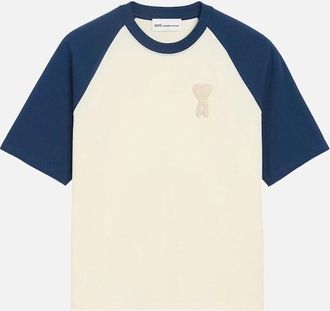 Ami Mens Boxy Raglon ADC T-Shirt Cream - Size: 36