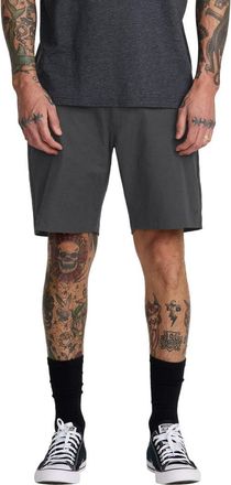Rvca Back In Water Repellent Hybrid Shorts in Black at Nordstrom, Size 31
