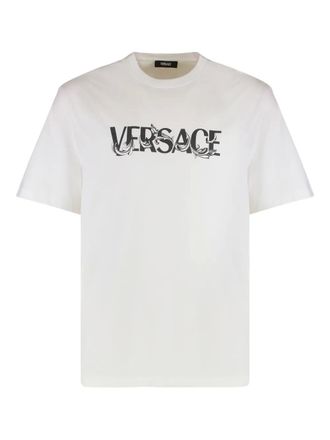 Versace T-shirt met logoprint - Wit