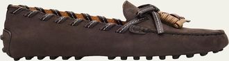 Tod's Gommino Whipstitch Suede Driver Loafers